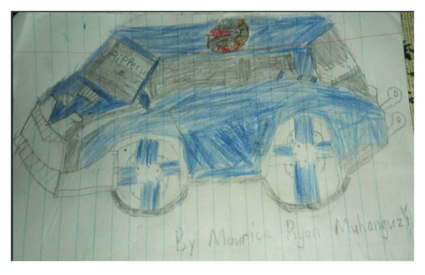 Maurice Ryan Muhanguzi - 7yrs Motor car drawing